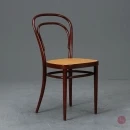 Thonet 214 Mahagoni Bugholzstuhl mit Geflecht gebraucht
