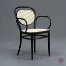 Thonet 215 RF Bugholzstuhl in Schwarz mit Geflecht, gebraucht