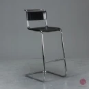 Thonet S39 Freischwinger Barstuhl in Leder Schwarz gebraucht